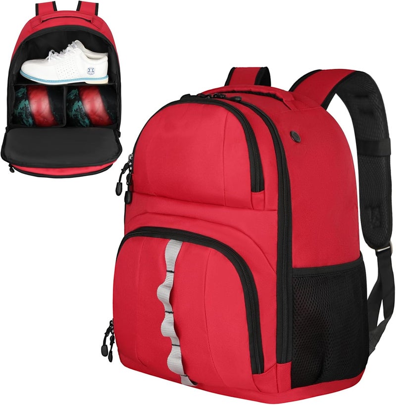 Goloni 2 Ball Bowling Backpack,Bowling Ball Bag with Shoe Compartment & Portective Foam Padded, Fits Shoes Up to US Size 16 - Image 1